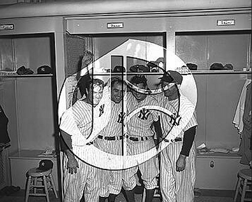 Hank Bauer, Yogi Berra, Billy Martin and Joe Collins53N0124